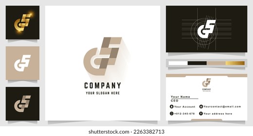 Letter GS or G5 monogram logo with business card design