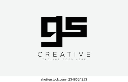 Ilustración vectorial de la plantilla de diseño del logotipo GS de la letra.