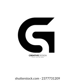 Letter Gs with modern negative space creative monogram abstract logo