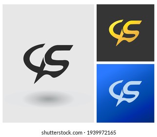 Letter GS Monogram Logo Creative Template Design Vector with Abstract Elegant Digital Modern Square Shape Apps Concept idea.