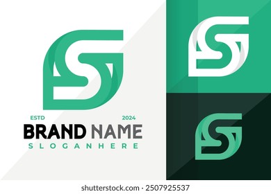 Letter GS Monogram Logo Design Abstract Elegant Vector Template