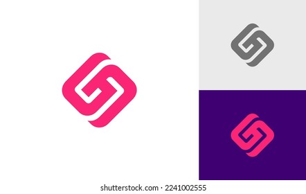 Letter GS or SG abstract logo design vector