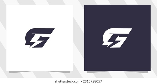 letter gs sg with flash logo design