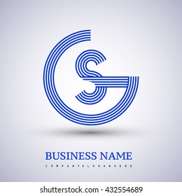 Letter GS or SG linked logo design circle G shape. Elegant blue colored, symbol for your business name or company identity.