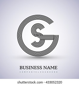 Letter GS or SG linked logo design circle G shape. Elegant black colored, symbol for your business name or company identity