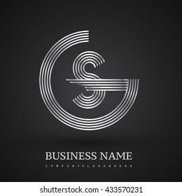 Letter GS or SG linked logo design circle G shape. Elegant silver colored, symbol for your business name or company identity.
