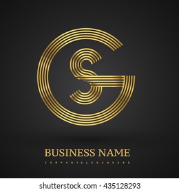 Letter GS or SG linked logo design circle G shape. Elegant golden colored, symbol for your business name or company identity.