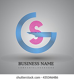 Letter GS or SG linked logo design circle G shape. Elegant blue and red colored, symbol for your business name or company identity.