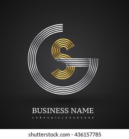 Letter GS or SG linked logo design circle G shape. Elegant silver and gold colored, symbol for your business name or company identity.