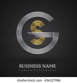 Letter GS or SG linked logo design circle G shape. Elegant silver and gold colored, symbol for your business name or company identity.