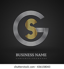 Letter GS or SG linked logo design circle G shape. Elegant silver and gold colored, symbol for your business name or company identity.