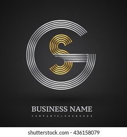 Letter GS or SG linked logo design circle G shape. Elegant silver and gold colored, symbol for your business name or company identity.