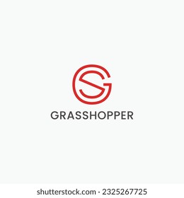 letter GS, SG simple circle badge linear logo design. Vector illustration