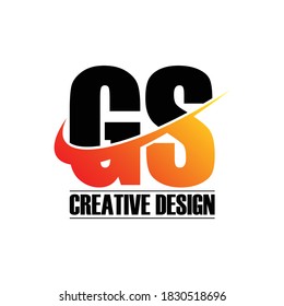 Letter GS simple logo design vector