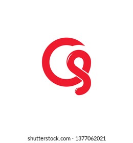 letter gs simple loop overlapping line logo vector