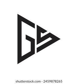 Letter Gs triangle play shapes alphabet modern monogram logo