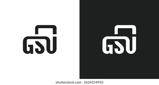 Letter GSU Logo Design Vector
