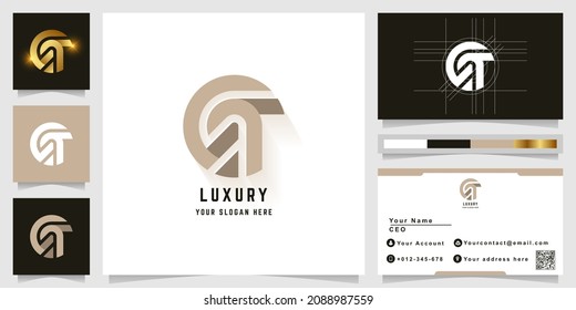 Letter GT or Ga monogram logo with business card design