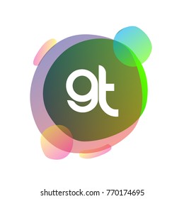 Letter Gt Logo Colorful Splash Background Stock Vector (Royalty Free ...