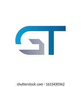 letter GT Logo Design Linked Vector Template. Initial GT Vector Illustration