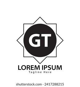 logotipo de la letra GT. Diseño de logotipo GT ilustración vectorial para empresa creativa, empresa, industria