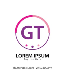 Buchstabe GT Logo. GT Logo-Design, Vektorgrafik für Kreativunternehmen, Unternehmen, Industrie