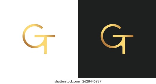 Letra GT Logo design Vetor