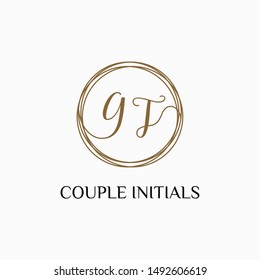 Letter GT logo template. Creative fashion logo design, couple letter , beauty icon. Initial handwriting or handwritten logo for identity. Logo with hand drawn style. wedding concept -vector