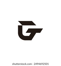 letra gt simple movimiento geométrico logo Vector 