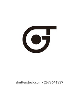 letra gt ponto simples vinculado geométrico logotipo vetor 