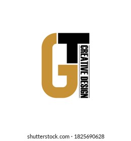 Letter GT simple logo design vector