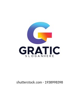 Letra GT simple vector de diseño de logotipo
