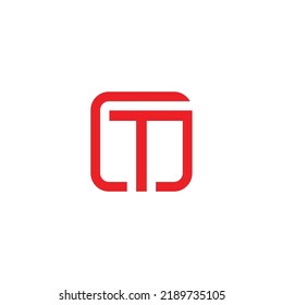 Buchstaben gt quadratisches, einfaches, dünnes Logo 