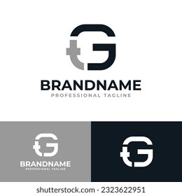 Logotipo de Monograma de la letra GT o TG, adecuado para cualquier negocio con iniciales GT o TG