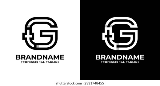 Logo der Buchstaben GT oder TG Monogram, geeignet für Geschäfte mit GT- oder TG-Initialen