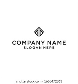 letter gtd square logo design vector illustration template