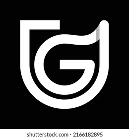 Diseño de logotipo creativo de la línea GU de carta