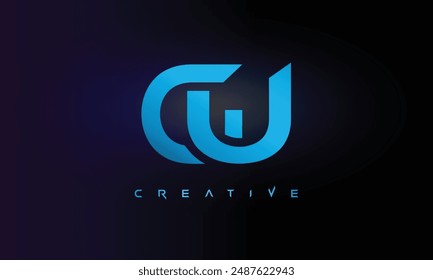 Letra GU logo diseño creativo personalizado limpio dos alfabeto logo
