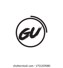Icono de logotipo de letra GU planilla de diseño plano y vectorial.