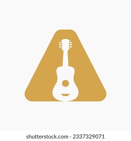 Letter A Guitar Logo. Guitarist Logo Concept With Guitar Icon. Festival and Music Symbol