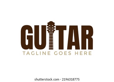 Letter Guitar Text Type Font Typography Logo Design Vector