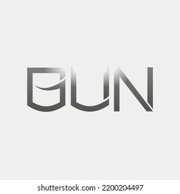 Logo de Gun de letra con color de escala de gradiente