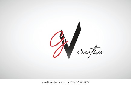 Letter GV Creative Clean Logo Design