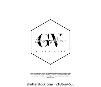 Letter GV Initial handwriting logo with signature and hand drawn style.