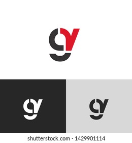 Letter gv linked lowercase logo design template elements. Red letter Isolated on black white grey background. Suitable for business, consulting group company.