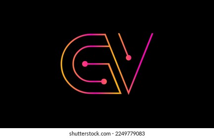 Letter GV logo design. GV logo monogram design vector