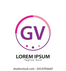 Buchstabe GV Logo. GV-Logo-Design, Vektorgrafik für Kreativunternehmen, Unternehmen, Industrie