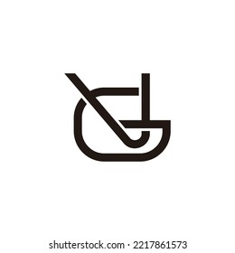 vector de la línea de enlace geométrico simple gv de letra
