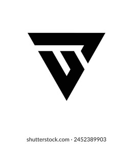 Letter Gv or Vg triangle shape modern typography monogram logo