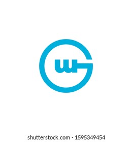 letter gw circle geometric simple logo vector